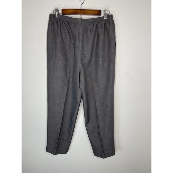 Alfred Dunner slacks pants trousers women's 12 GRAY elastic waist pull on slash - Picture 4 of 12